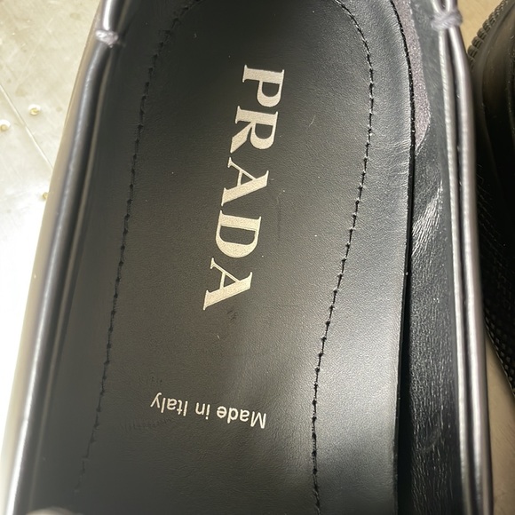 Store display Prada lug sole penny loafers black Oxford flats sz UK 8/US 9 - Picture 5 of 11